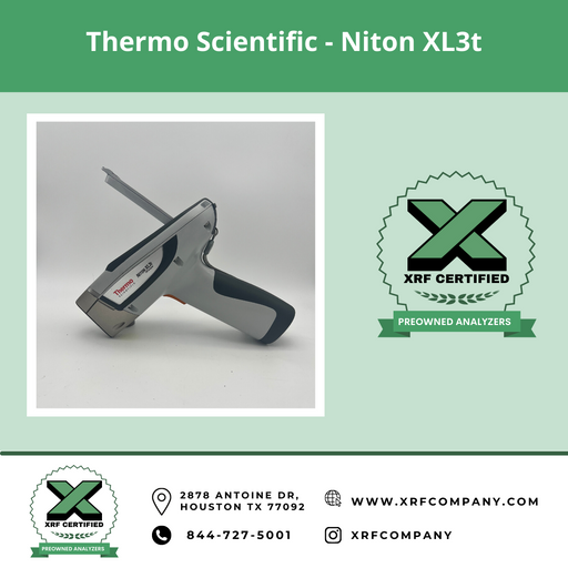Factory Refurbished Thermo Scientific Niton XL3t 800 XRF Analyzer for PMI Inspection & Scrap Metal Recycling with Standard Alloys+ Aluminum Alloys  (SKU #815)