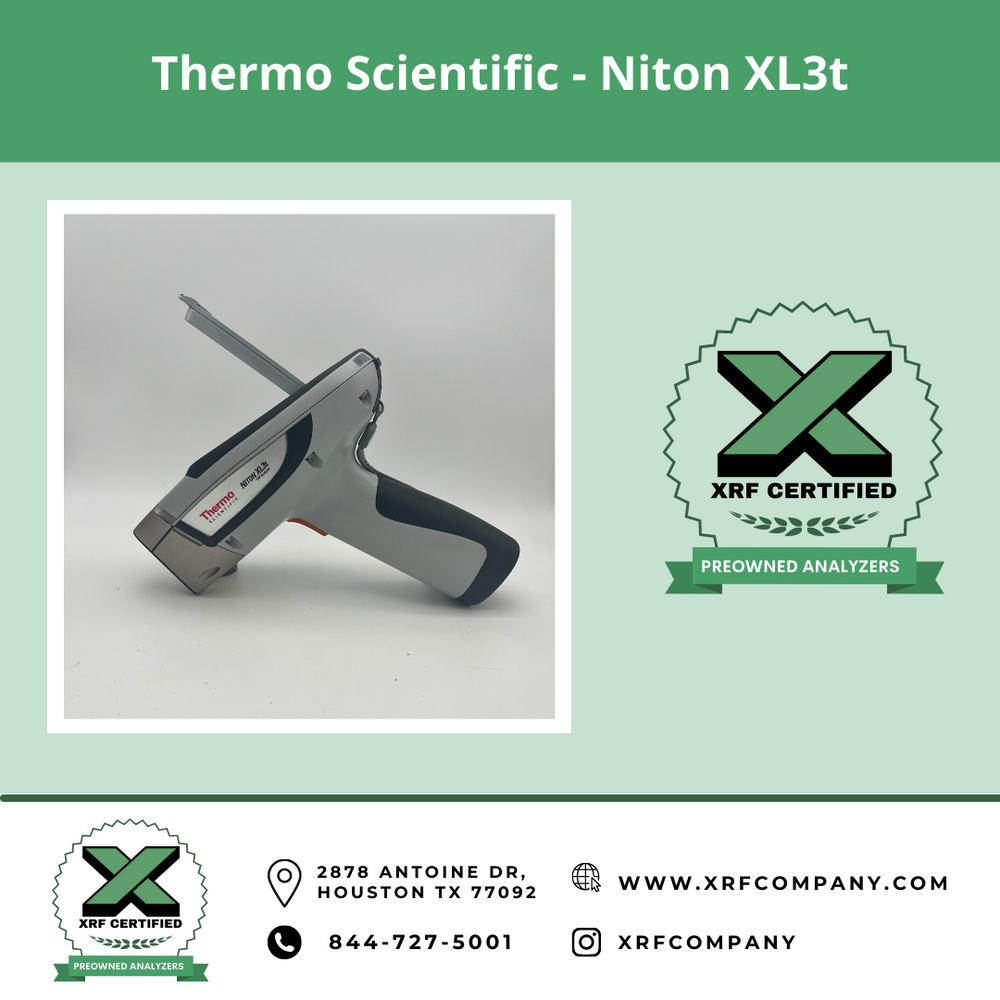 XRF Company Certified Pre-Owned Factory Refurbished Thermo Scientific Niton XL3t 800 XRF Analyzer for PMI Inspection & Scrap Metal Recycling.  (SKU #111)