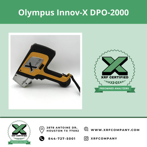 XRF Company Certified Preowned Used Handheld XRF Analyzer Olympus Innov-X DP 2000 For Aluminum Alloys Stainless Steel + Nickel + Titanium + Cobalt + Copper Alloys + Standard Alloys