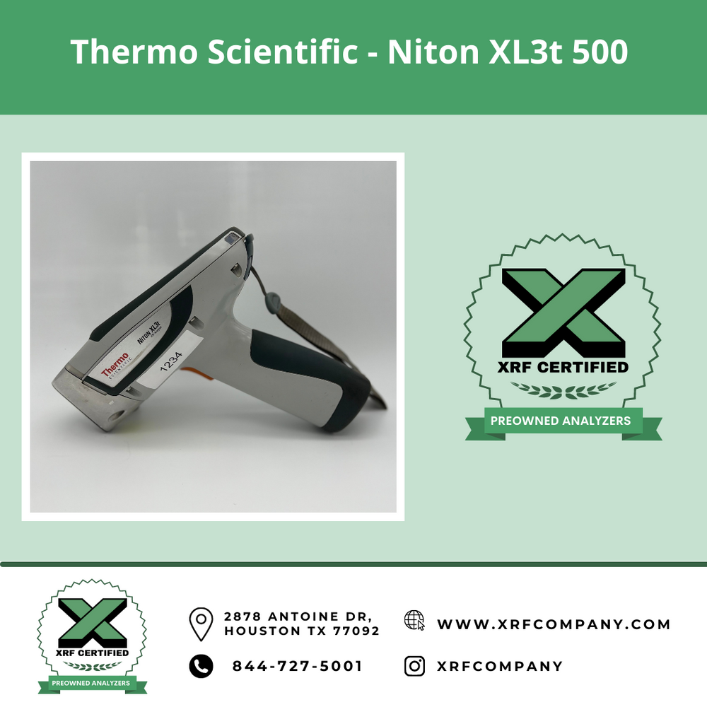 XRF Certified Pre-Owned Factory Refurbished Thermo Scientific Niton XL3t XRF 500 Handheld XRF Analyzer for Mining and Geochemistry.  (SKU #18)