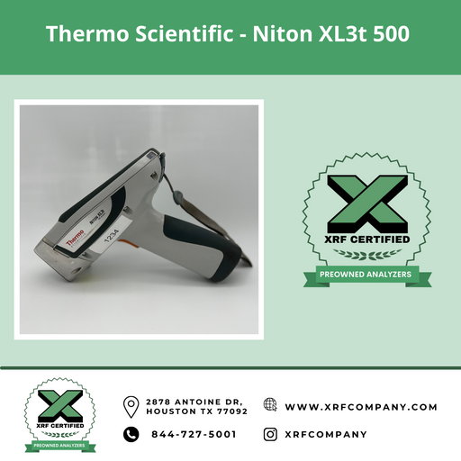 XRF Certified Pre-Owned Factory Refurbished Thermo Scientific Niton XL3t XRF 500 Handheld XRF Analyzer for Mining and Geochemistry.  (SKU #18)