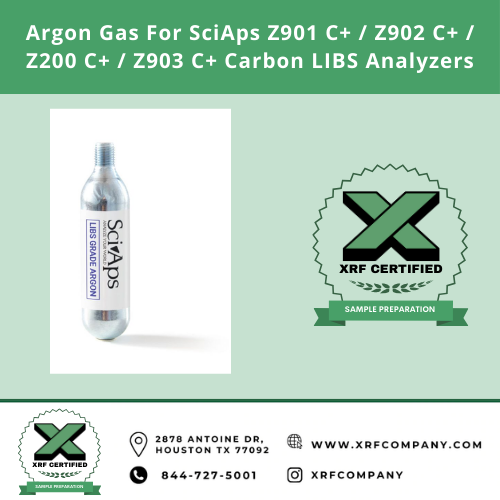 Argon Gas For SciAps  Z901 C+ / Z902 C+ / Z200 C+ /Z903 C+ Carbon LIBS Analyzers