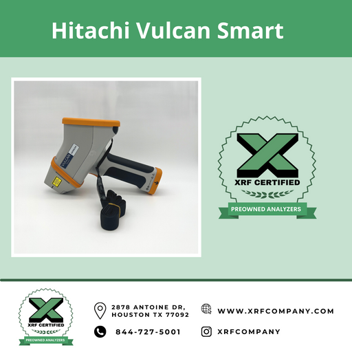 Used CPO Hitachi Vulcan Smart Handheld LIBS LASER Gun with Camera for PMI & Scrap Metal Recycling:  Stainless Steel + Low Alloy Steel + Nickel + Copper + Titanium + Cobalt Alloys.    (SKU #307)