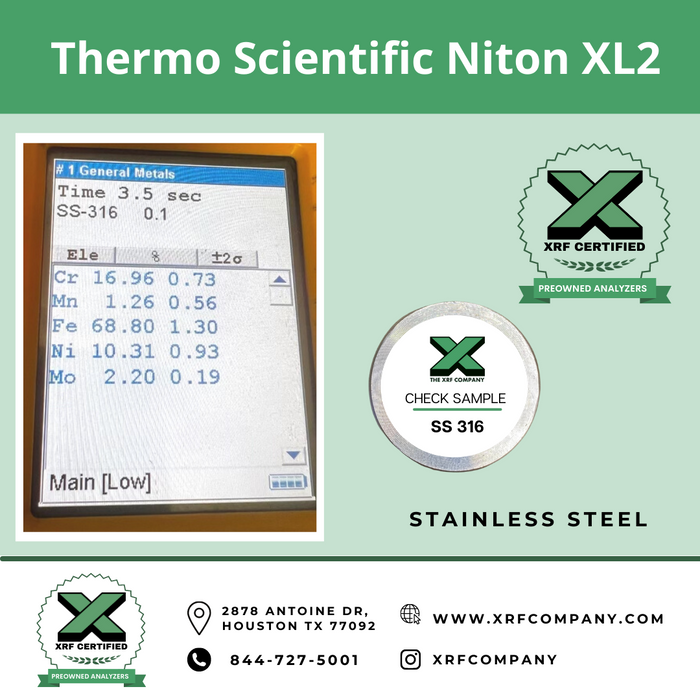 Metal Fragments in Food HandHeld XRF RENTAL Analyzer - Niton XL2 980