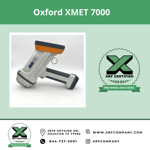 XRF Company Certified Factory Refurbished Pre-owned  Oxford XMET 7000 XRF Gun for PMI & Scrap Metal Sorting: Standard Alloys + Aluminum Alloys.  (SKU #88)