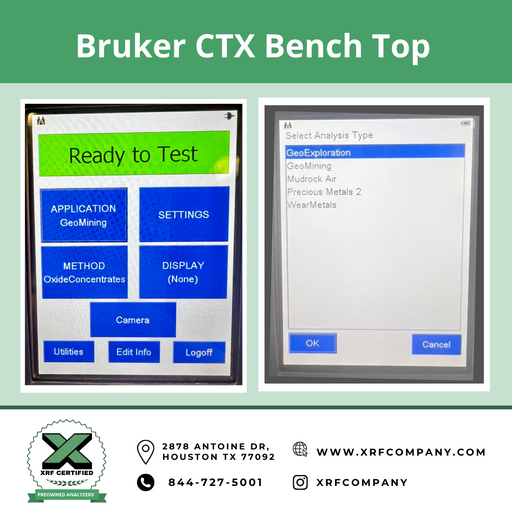 XRF Company Certified Bruker CTX Bench Top For MIning + Geochem + Soil + Oils + Precious Metals + Standard Alloys