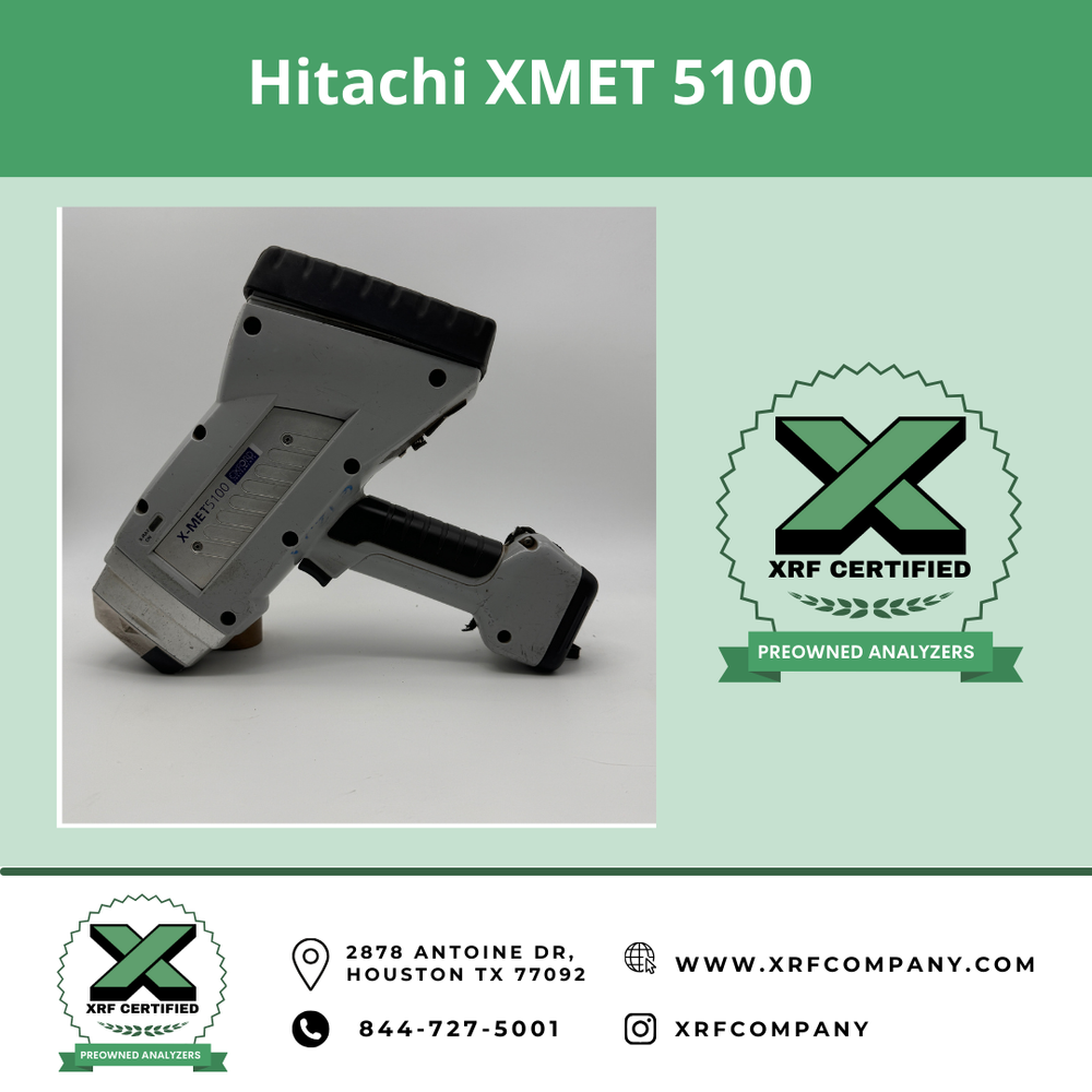 Used Oxford XMET 5100 Handheld XRF Gun for PMI & Scrap Metal Recycling: Stainless Steel + Low Alloy Steel + Nickel + Copper + Titanium + Cobalt Alloys. ( SKU #302)