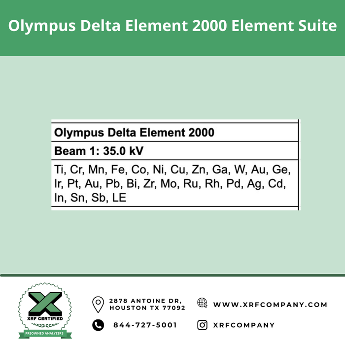 Olympus Delta Element 2000 Alloy + Precious Metals (SKU #679)