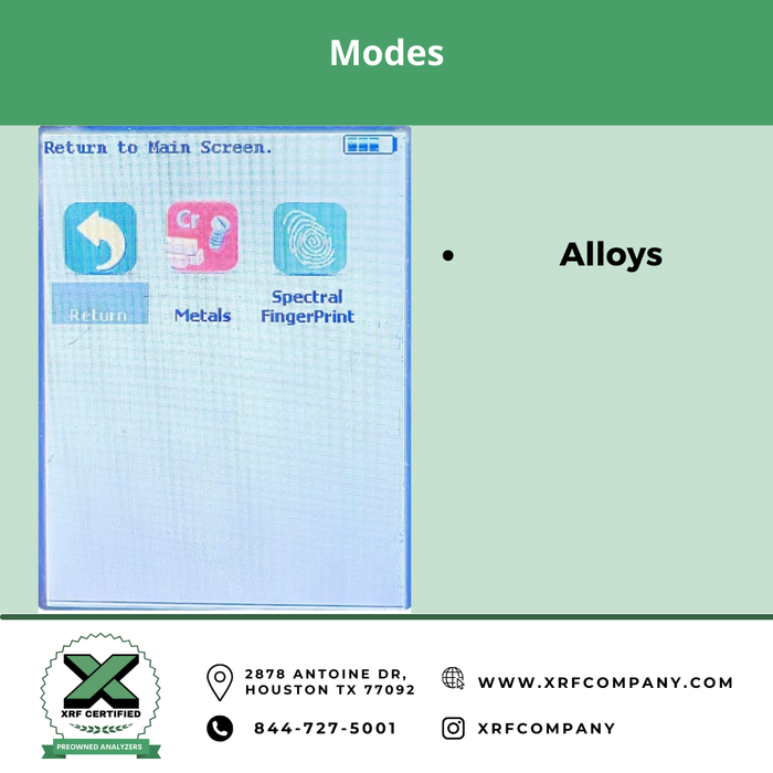 Thermo Niton XL2 980 Handheld XRF Analyzer GUN for PMI Testing & Scrap Metal Sorting:  Stainless & Low Alloy Steel + Nickel + Titanium + Cobalt + Copper Alloys + Aluminum + Light Elements + Standard Alloys (SKU #804)