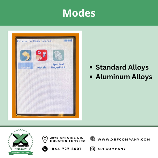 XRF Company Certified Pre-owned Thermo Niton XL2 800 XRF Gun for PMI Testing & Scrap Metal Sorting:  Standard Alloys + Aluminum Alloys.  (SKU #875)