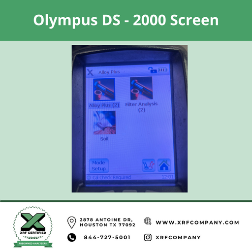 XRF Company Certified Preowned Used Handheld XRF Analyzer Olympus DS - 2000 - C Alloy Plus + Soil (SKU #644)