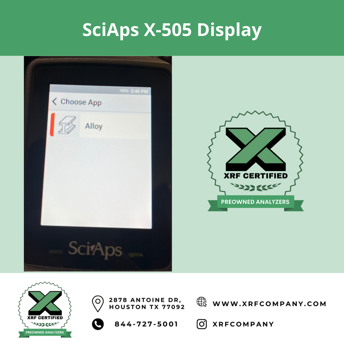 Metal Inspection HandHeld XRF RENTAL Analyzer - SciAps X-505