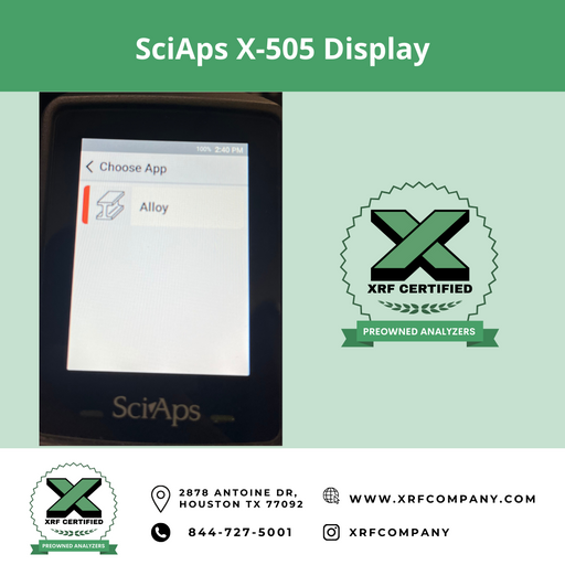 XRF Company SciAps X-505 Handheld XRF Analyzer for Metal Fabrication + Scrap Metal + PMI inspection & Testing (SKU #205)