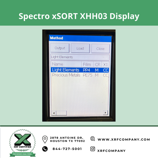 Certified Pre-owned Used Spectro xSORT XHH03 XRF Gun:  Standard Alloys + Aluminum Alloys.  (SKU #404)