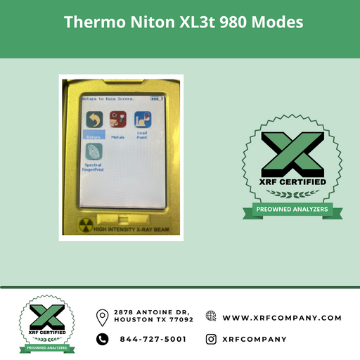 XRF Certified Pre-Owned- Thermo Scientific Niton XL3t XRF 980 XRF Analyzer & PMI Gun for Scrap Metal Recycling & PMI Testing of Stainless Steel + Low Alloy Steel + Titanium + Nickel + Cobalt + Copper Alloys & Soil + Lead Paint (SKU#856)
