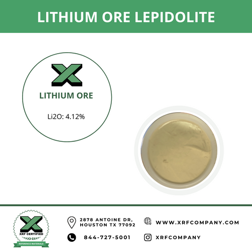 Li2O Lithium Ore Lepidolite CRM - Lithium LiO2 Certified Reference Materials for XRF Analyzers