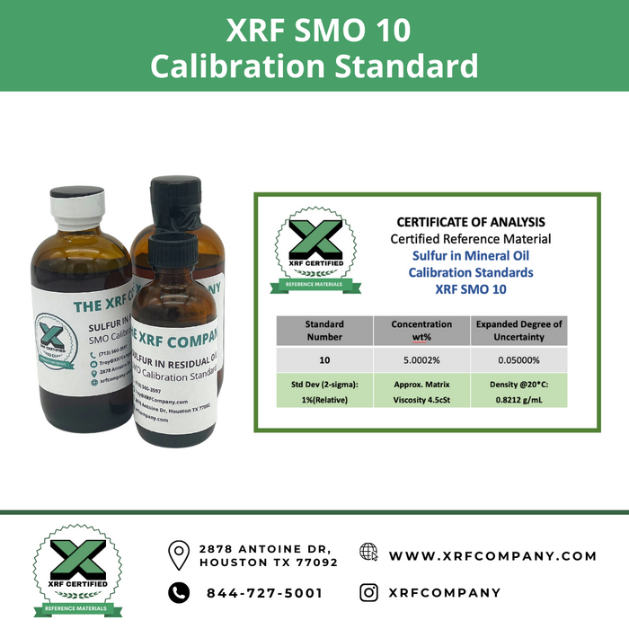 Sulfur in Mineral Oil - XRF SMO 10 - Calibration Standard and Reference Material