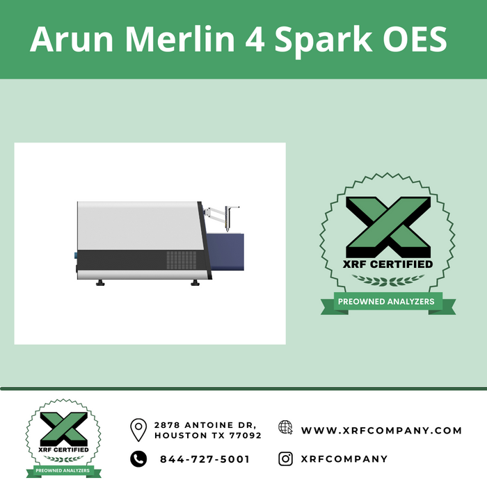 XRF Company Certified RENTAL Arun Merlin 4 Merlin 4 Portable Bench-top Metal Analyzer For Forging and Casting - Monthly Rental Rate Below: