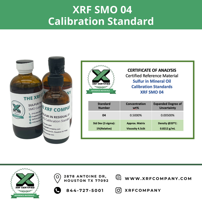 Sulfur in Mineral Oil - XRF SMO 04 - Calibration Standard and Reference Material