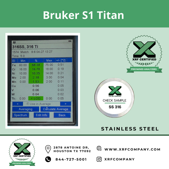 XRF Certified Lease to Own Bruker S1 Titan Handheld XRF Analyzer Gun For Standard Alloys