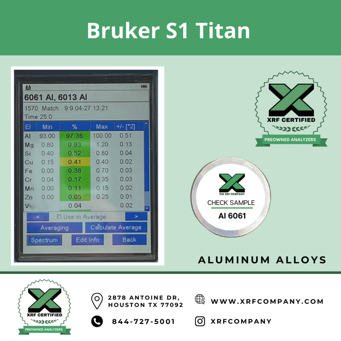 XRF Company Certified Lease to Own Bruker S1 Titan Handheld Analyzer For Metal Recycling