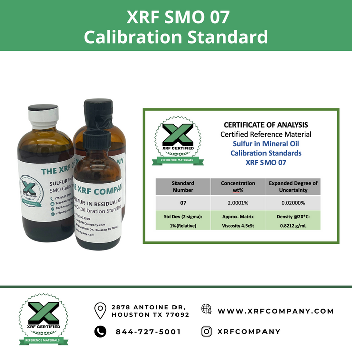 Sulfur in Mineral Oil - XRF SMO 07 - Calibration Standard and Reference Material
